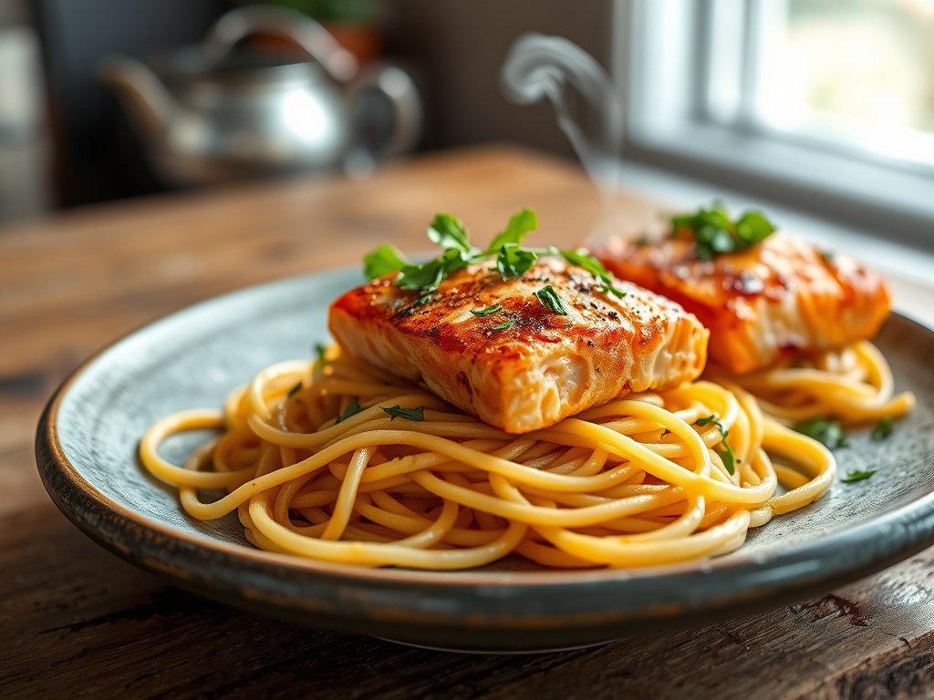 spaghetti and salmon recipes